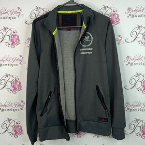 Parasuco sweater zip up collared Men's Dark Gray Bomber Jacket